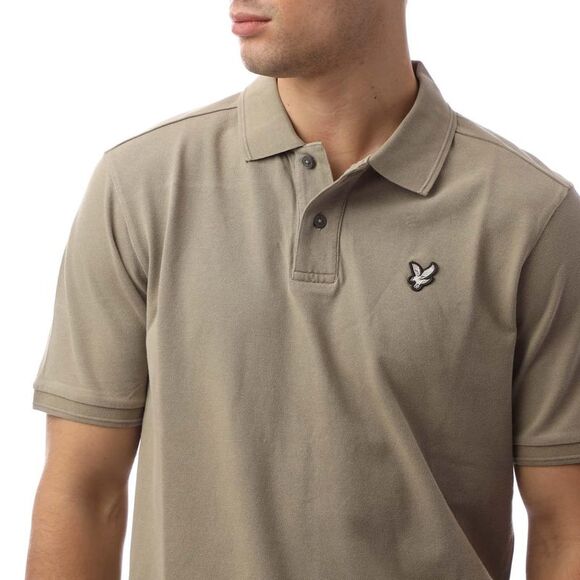 Lyle & Scott Mens Plain Natural Dyed Polo Shirt / Beige